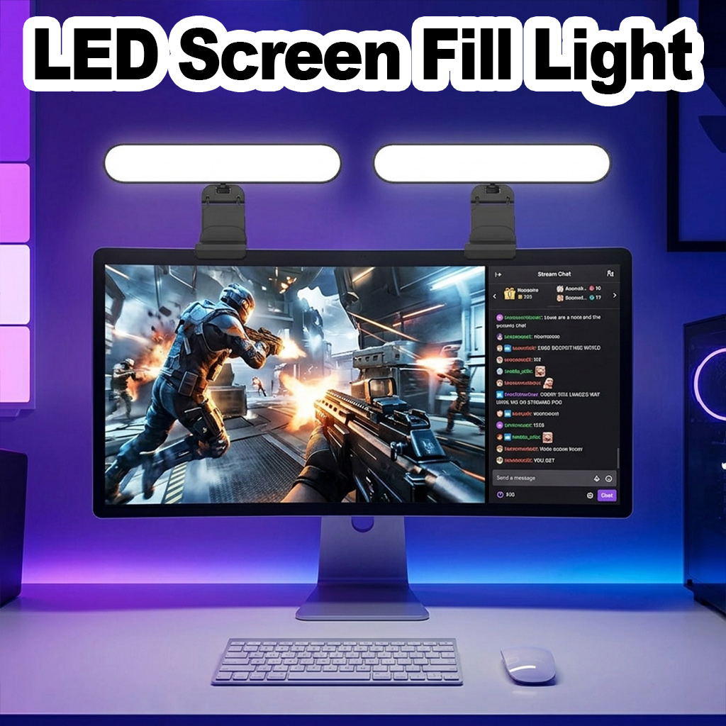 Desk Setup For 2 Laptops - Touch Dimmable LED Screen Lamp Laptop