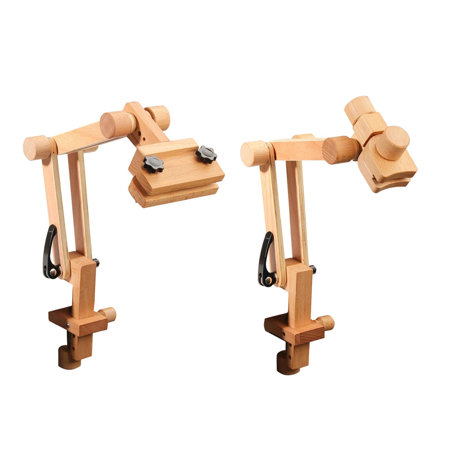 Desk Setup Wood - Rotatable Embroidery Hoop Holder Stand Wooden