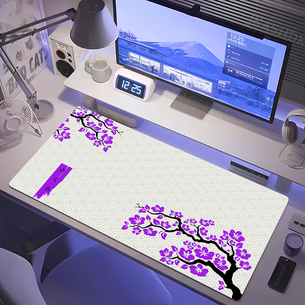 Desk Setup Pink - Large Gaming Mousepads Sakura Mouse Pad