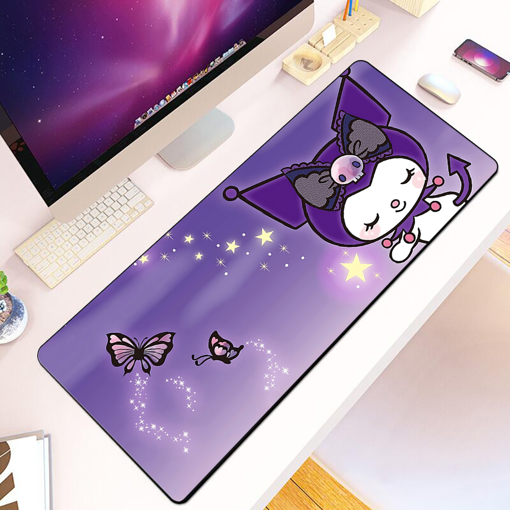 Desk Setup Pink - Cute Pink My Melody Kuromi Mousepad