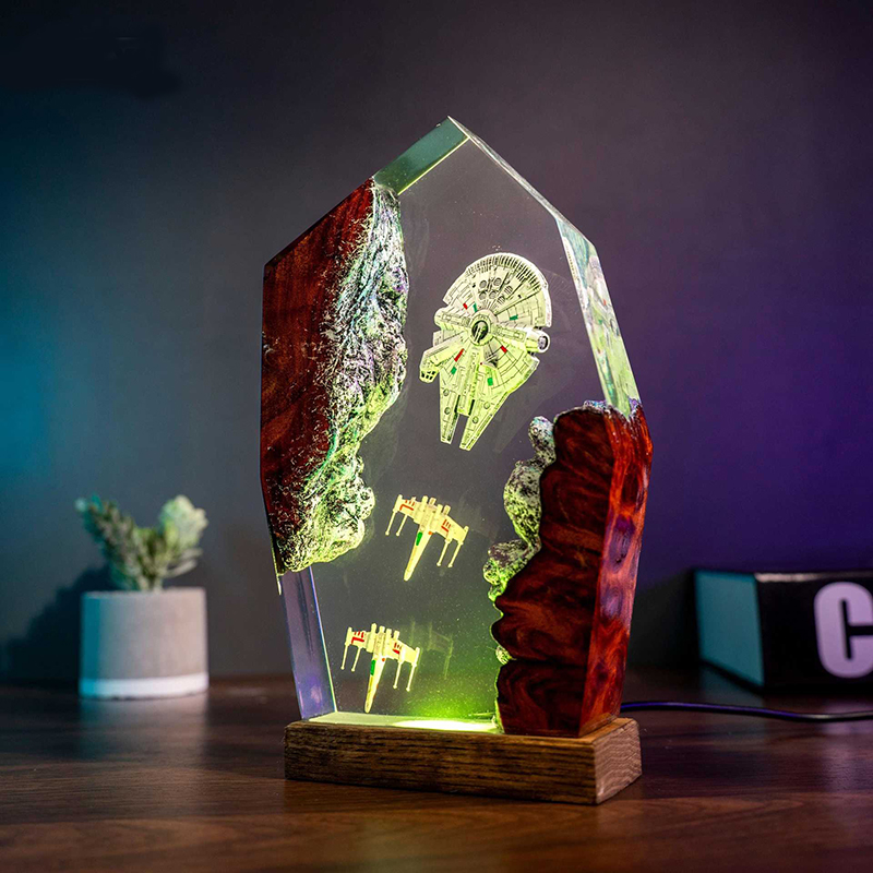 Desk Setup Desk - Table Resin Lamp Universe War Sence