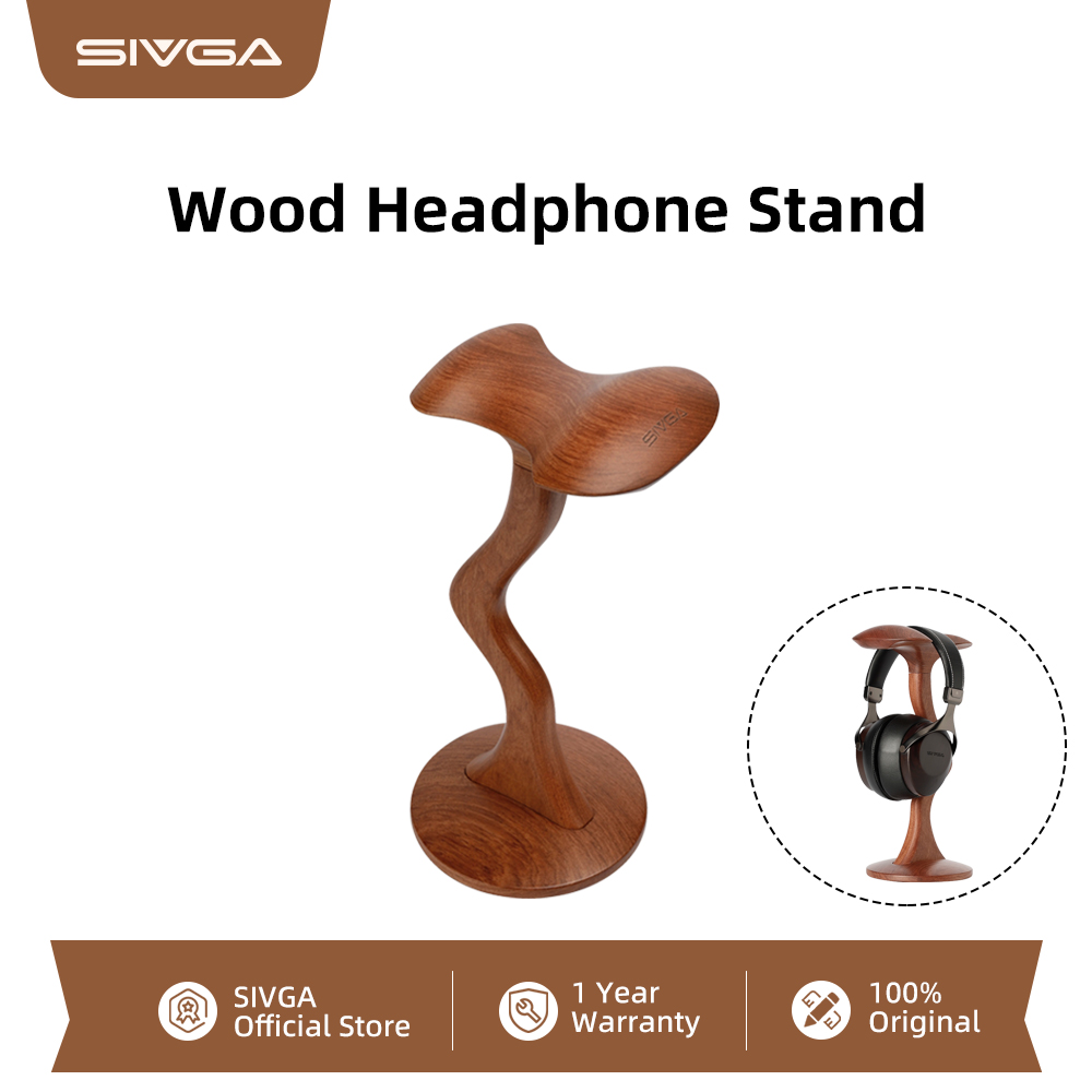Desk Setup Wood - SIVGA Universal Wooden Headphone Stand Headset