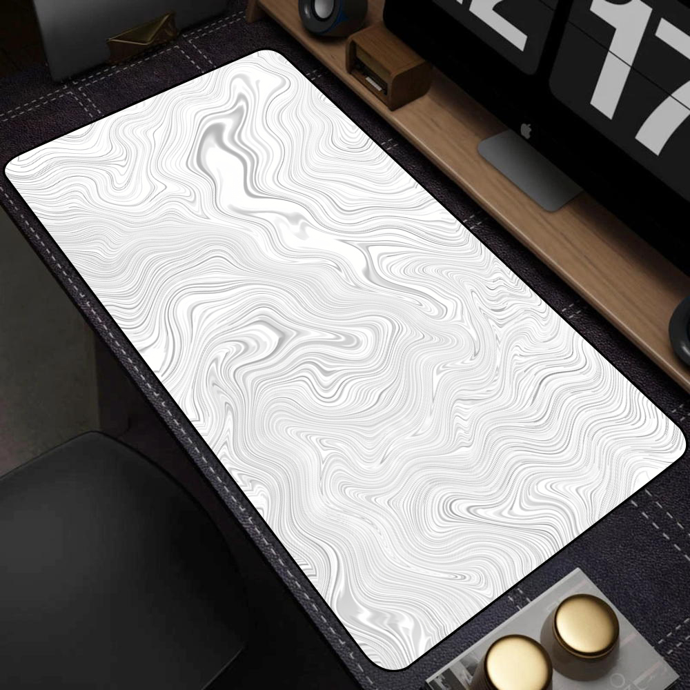 Desk Setup Pink - Large Black and White Art Mouse