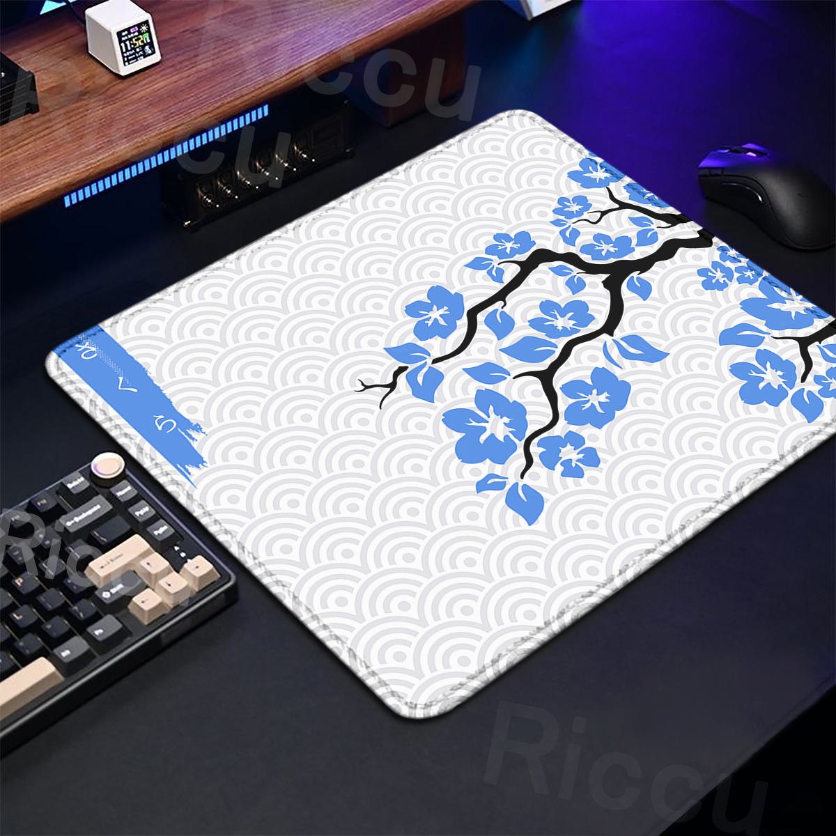 Purple Sakura Table Pad Gaming - Desk Setup Pink avaliação e preço