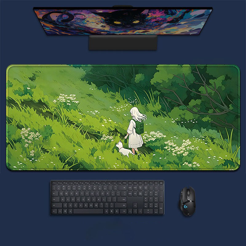 Anime Girl Forest Landscape La - Desk Setup Nature avaliação e preço
