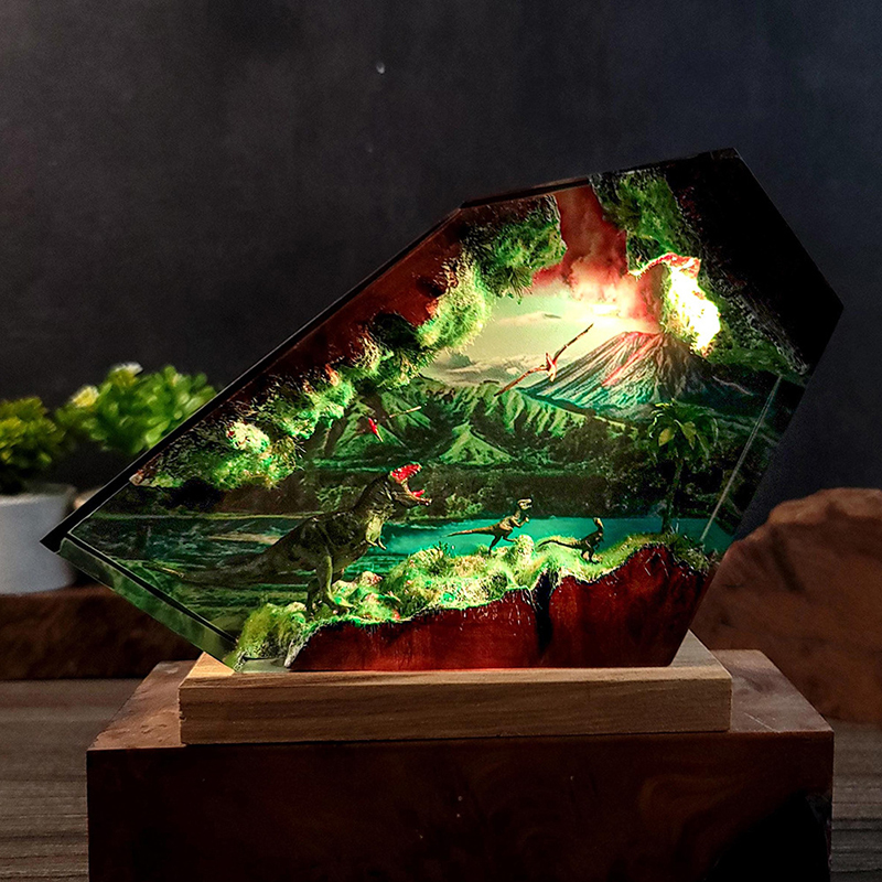 Table Resin Lamp Dinosaur Figu - Desk Setup Desk avaliação e preço