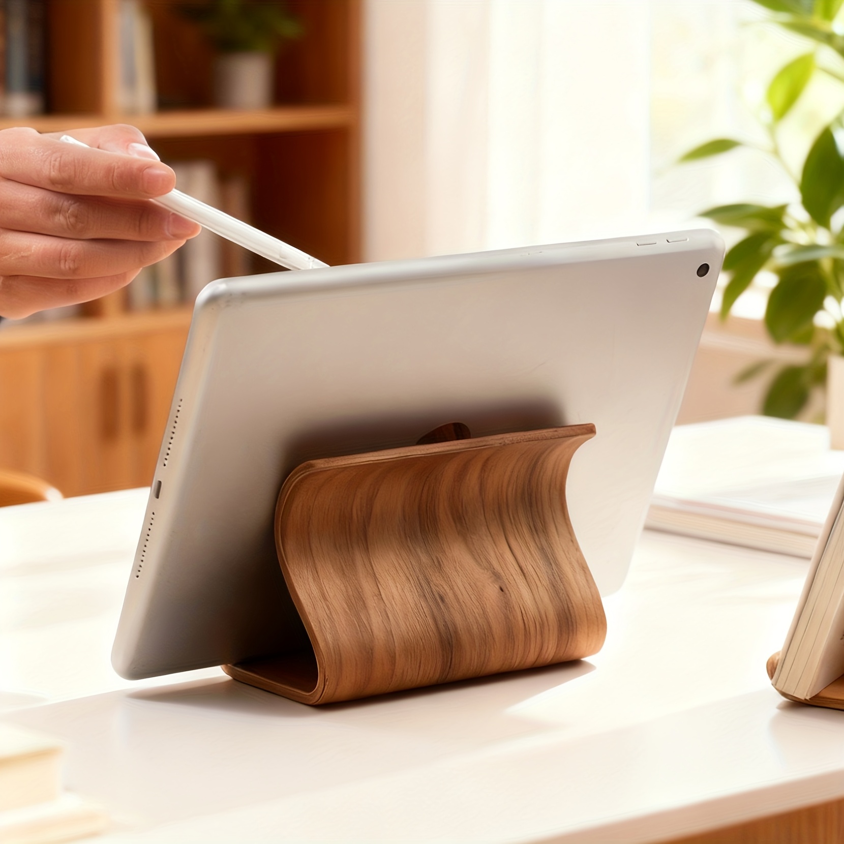 [New Wooden Phone Stand] New W - Desk Setup Wood avaliação e preço