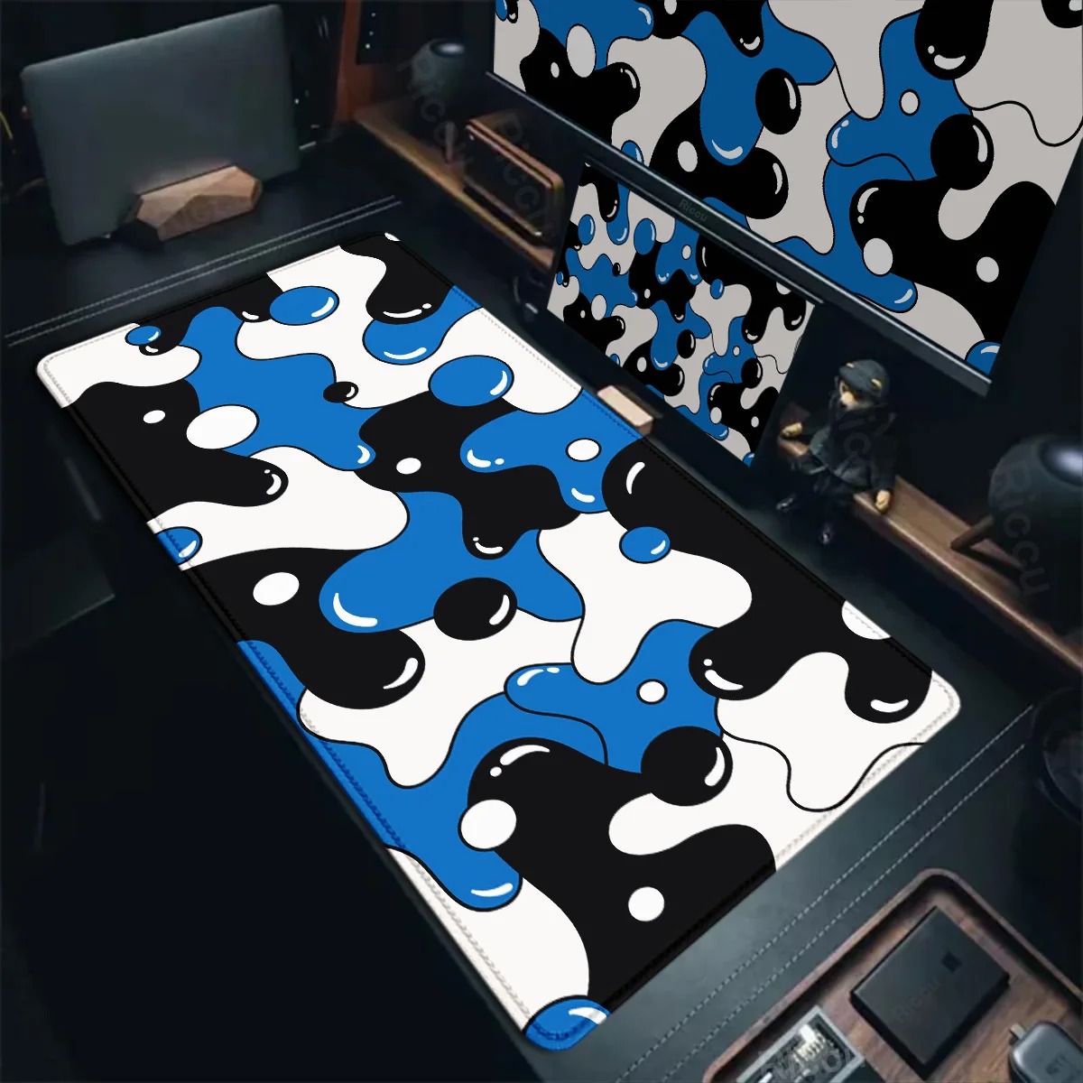 Large Gaming Mouse Pad Blue Li - Desk Setup Blue avaliação e preço