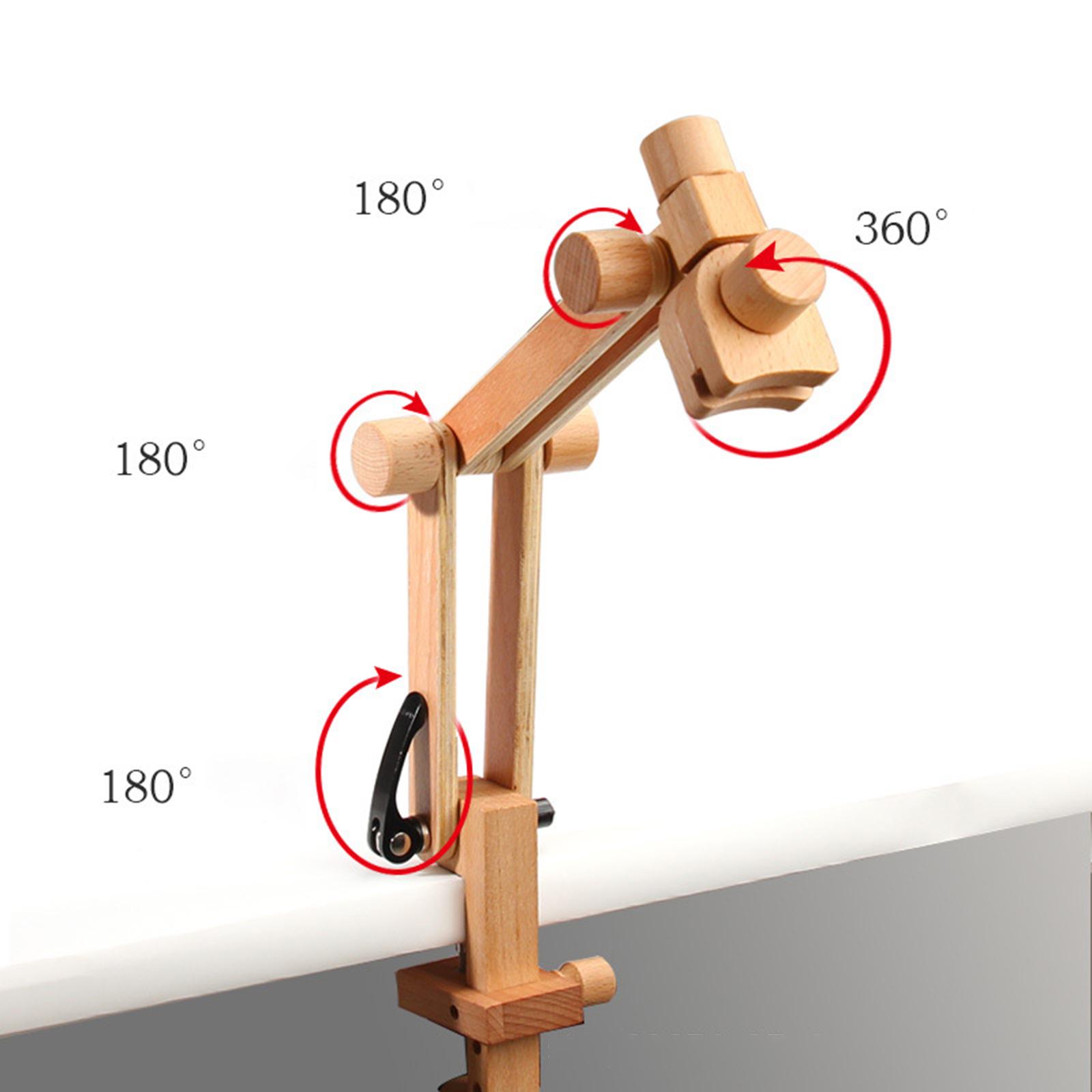 Rotatable Embroidery Hoop Hold - Desk Setup Wood avaliação e preço