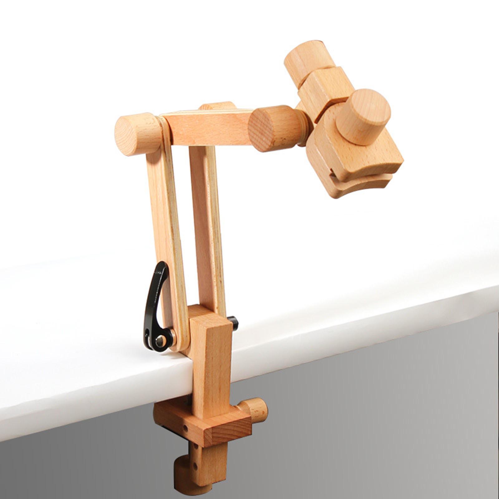 Rotatable Embroidery Hoop Hold - Desk Setup Wood avaliação e preço