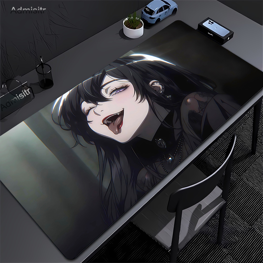 Black Anime Dark Girl Table Ma - Desk Setup Pink avaliação e preço
