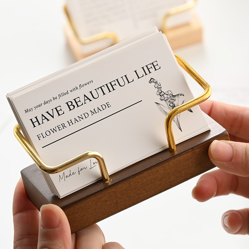 Wooden Business Card Holder Me - Desk Setup Wood avaliação e preço