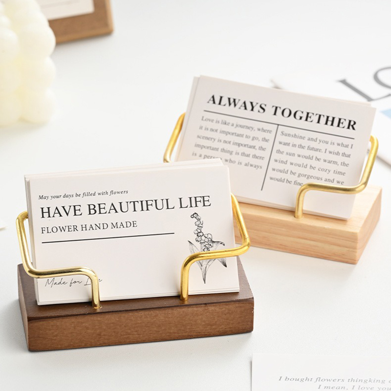 Wooden Business Card Holder Me - Desk Setup Wood avaliação e preço