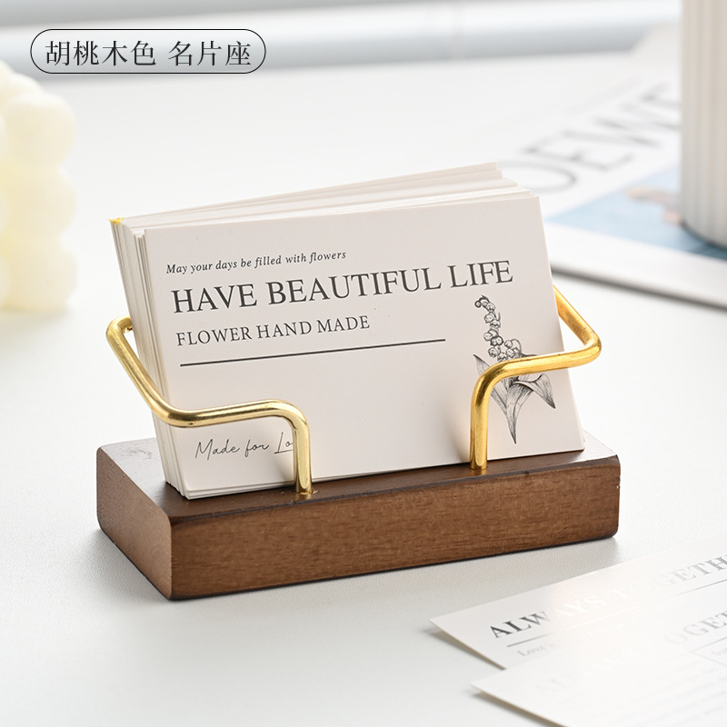 Wooden Business Card Holder Me - Desk Setup Wood avaliação e preço