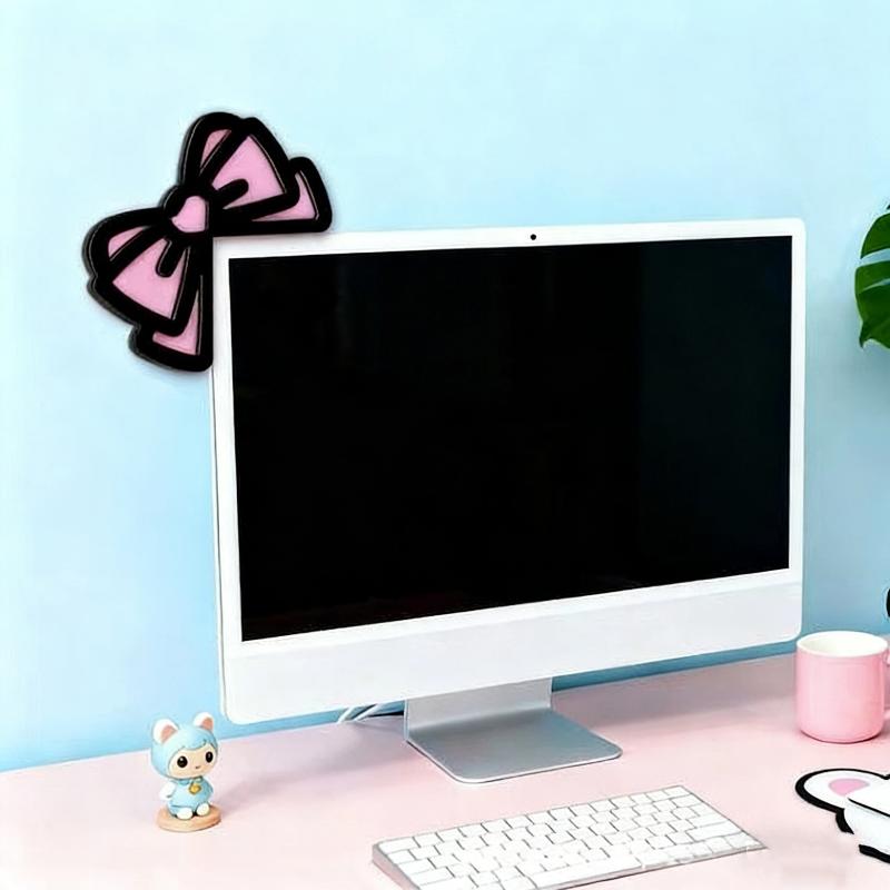 New 1/2Pcs Wooden Bowknot PC A - Desk Setup Wood avaliação e preço