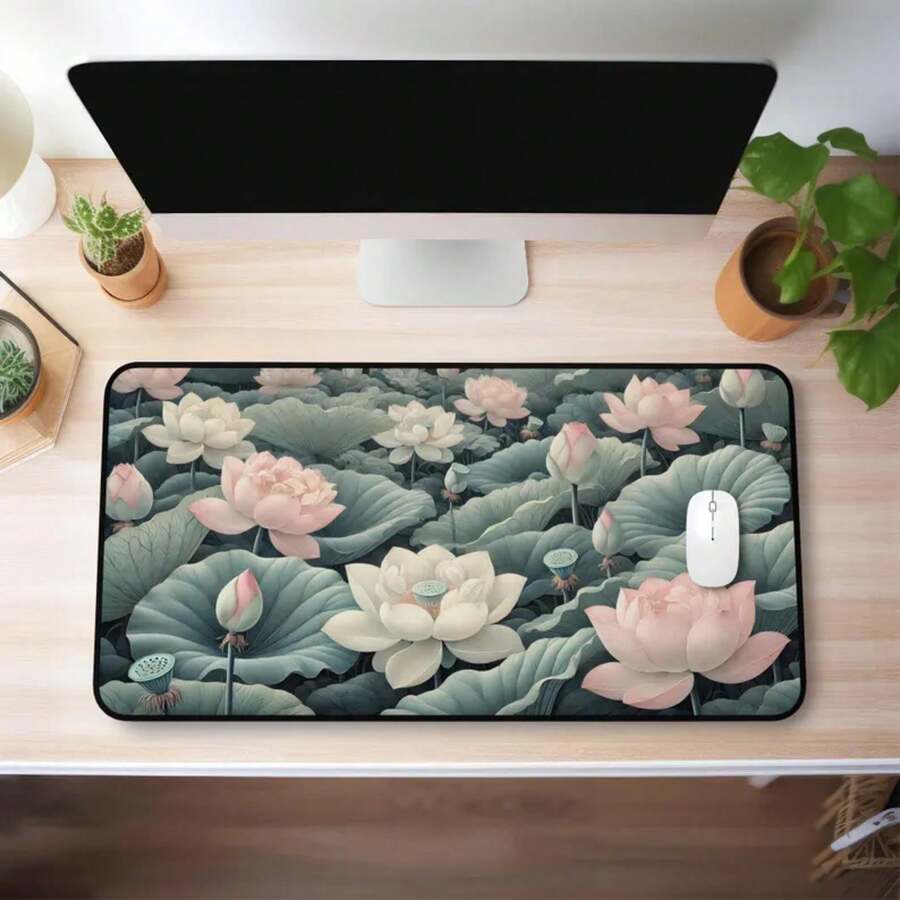 Large Lotus Flower Desk Mat No - Desk Setup Nature avaliação e preço
