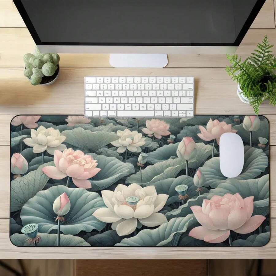 Large Lotus Flower Desk Mat No - Desk Setup Nature avaliação e preço
