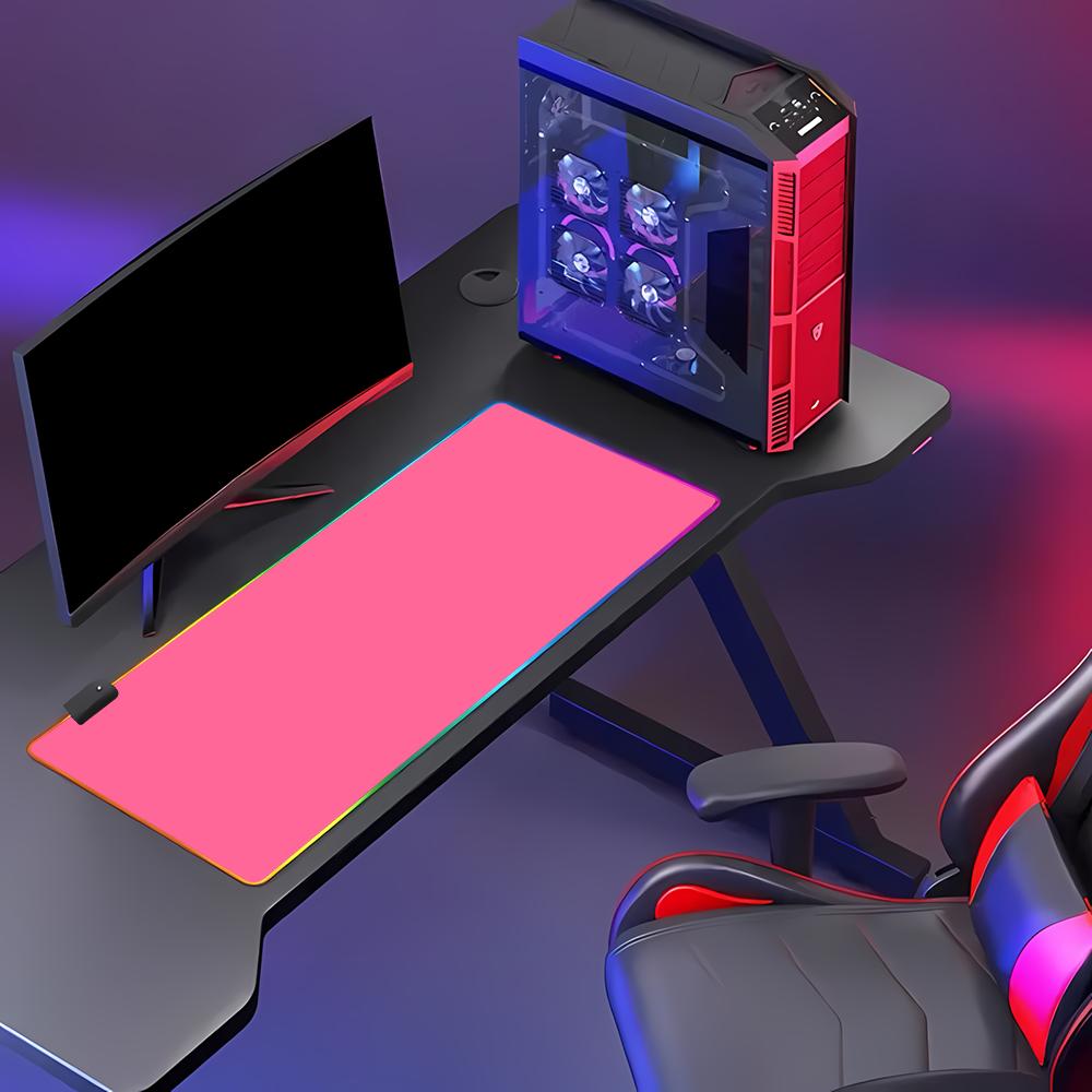 RGB HD Solid Color Gaming Mous - Desk Setup With Keyboard Tray avaliação e preço