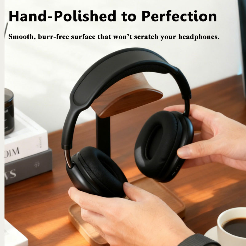Solid Wood Headphones Stand Bl - Desk Setup Wood avaliação e preço