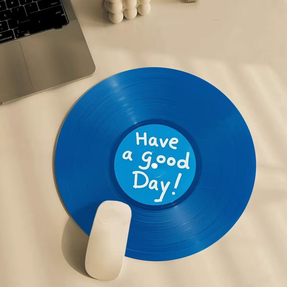 Non-Slip Round Mousepad Vintag - Desk Setup Blue avaliação e preço