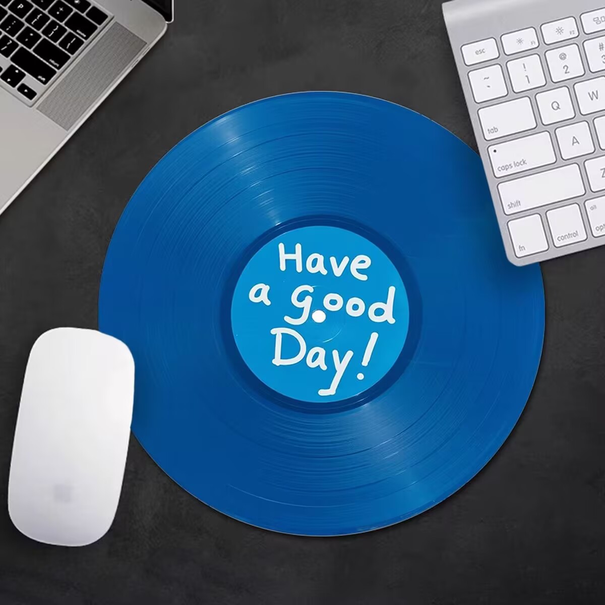 Non-Slip Round Mousepad Vintag - Desk Setup Blue avaliação e preço