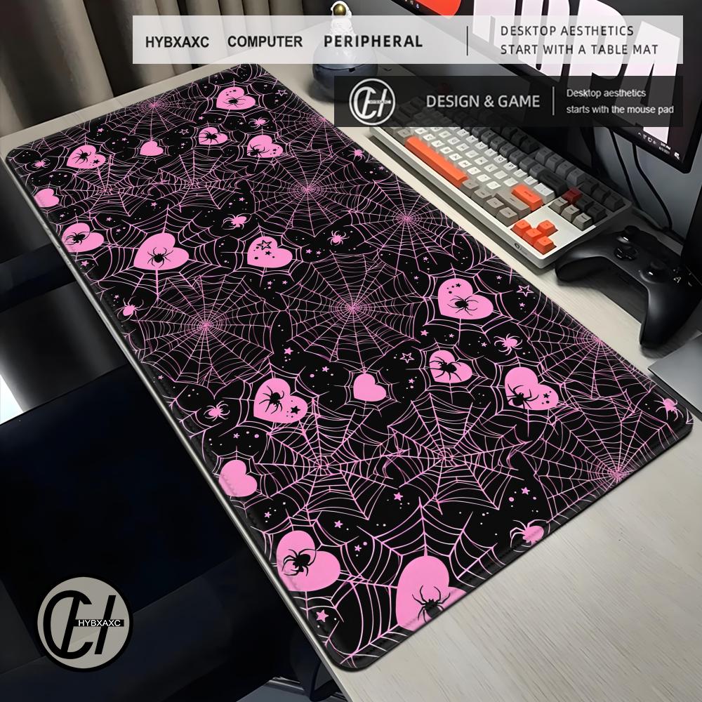 90x40 White or Pink Spiderweb  - Desk Setup Pink avaliação e preço