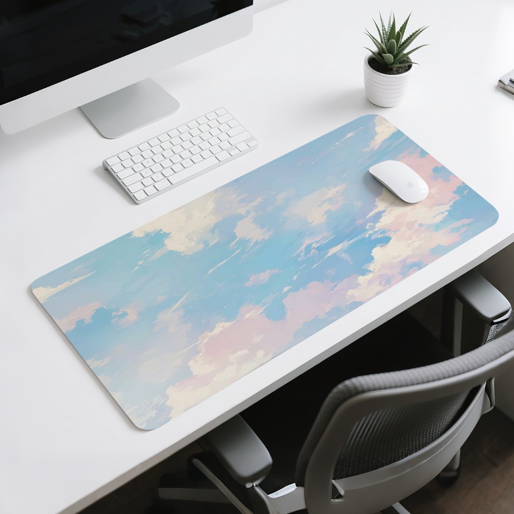 Game mouse pad, with blue sky  - Desk Setup Blue avaliação e preço