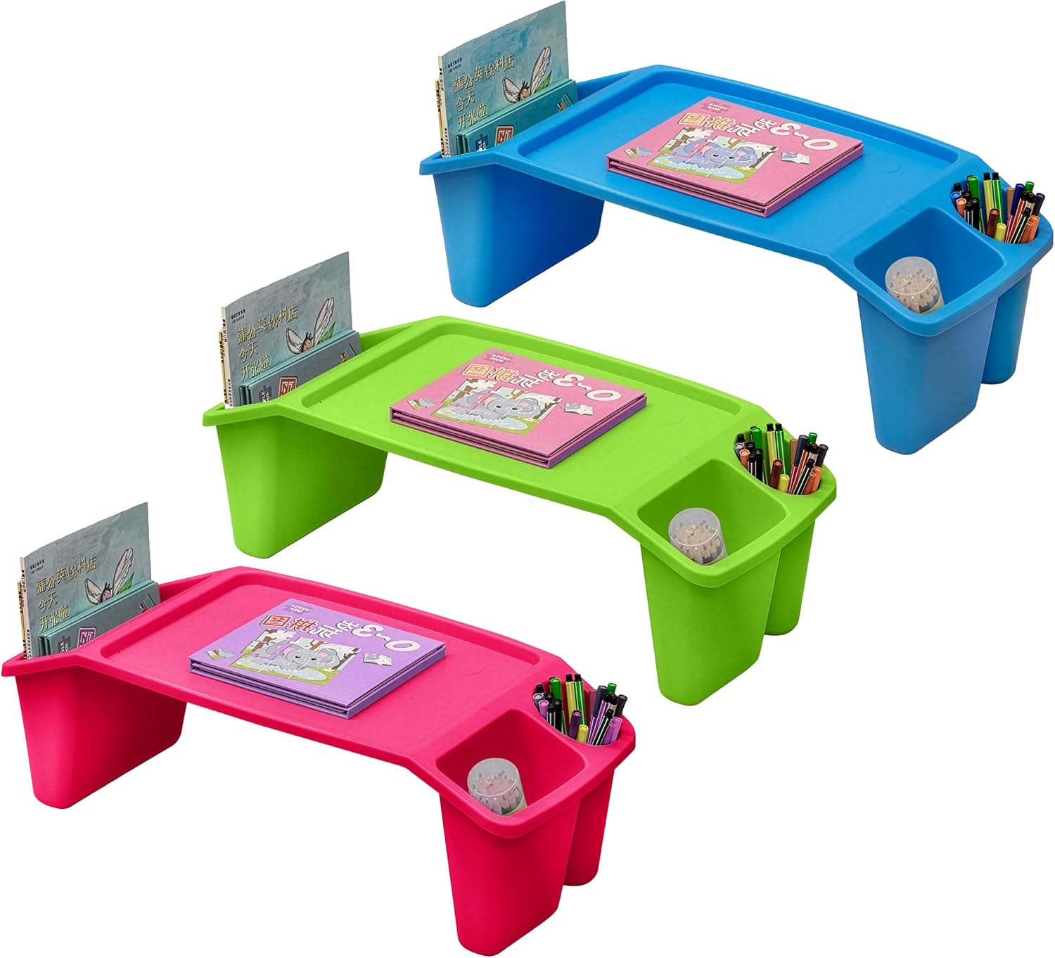 Set of 3 Portable Lap Desks wi - Desk Setup Blue avaliação e preço