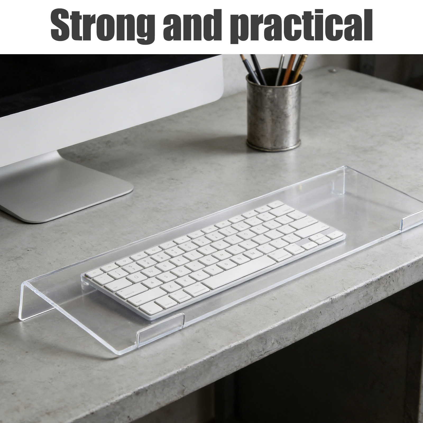 Adjustable Ergonomic Clear Acr - Desk Setup With Keyboard Tray avaliação e preço