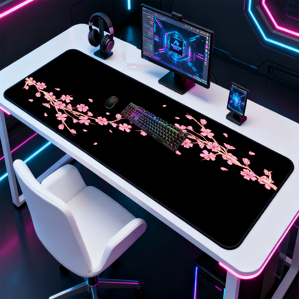 Cherry Blossom Mouse Pad 1400x - Desk Setup Pink avaliação e preço