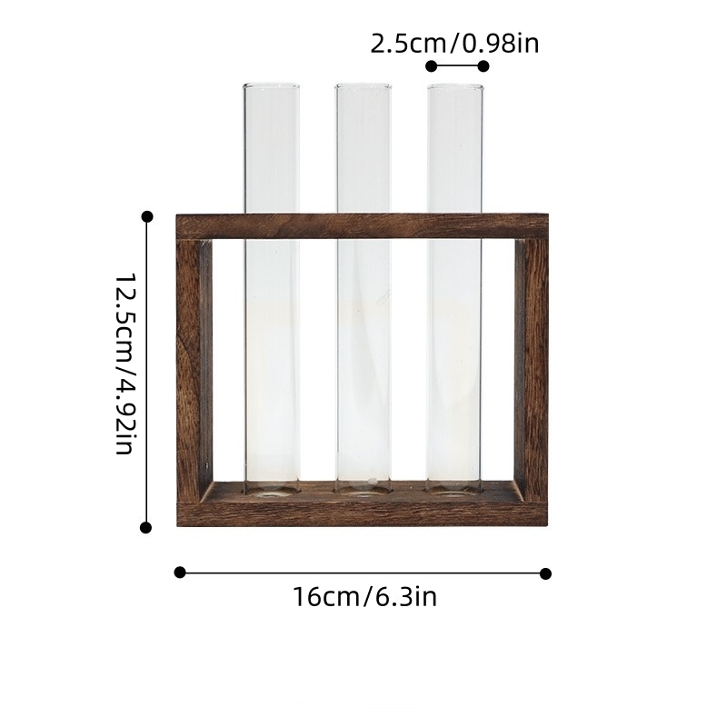 5-Tube Glass Hydroponic Plante - Desk Setup Wood avaliação e preço