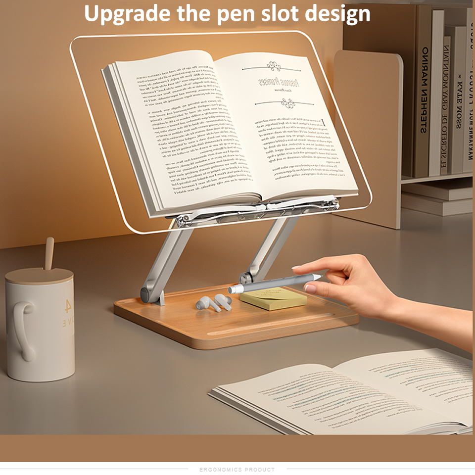 Wooden Reading Stand with ligh - Desk Setup Wood avaliação e preço