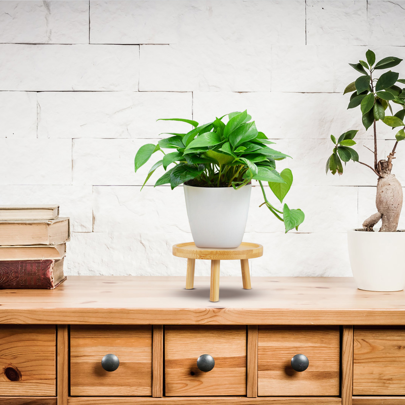 Holder Stand Pot Flower Wood W - Desk Setup Wood avaliação e preço