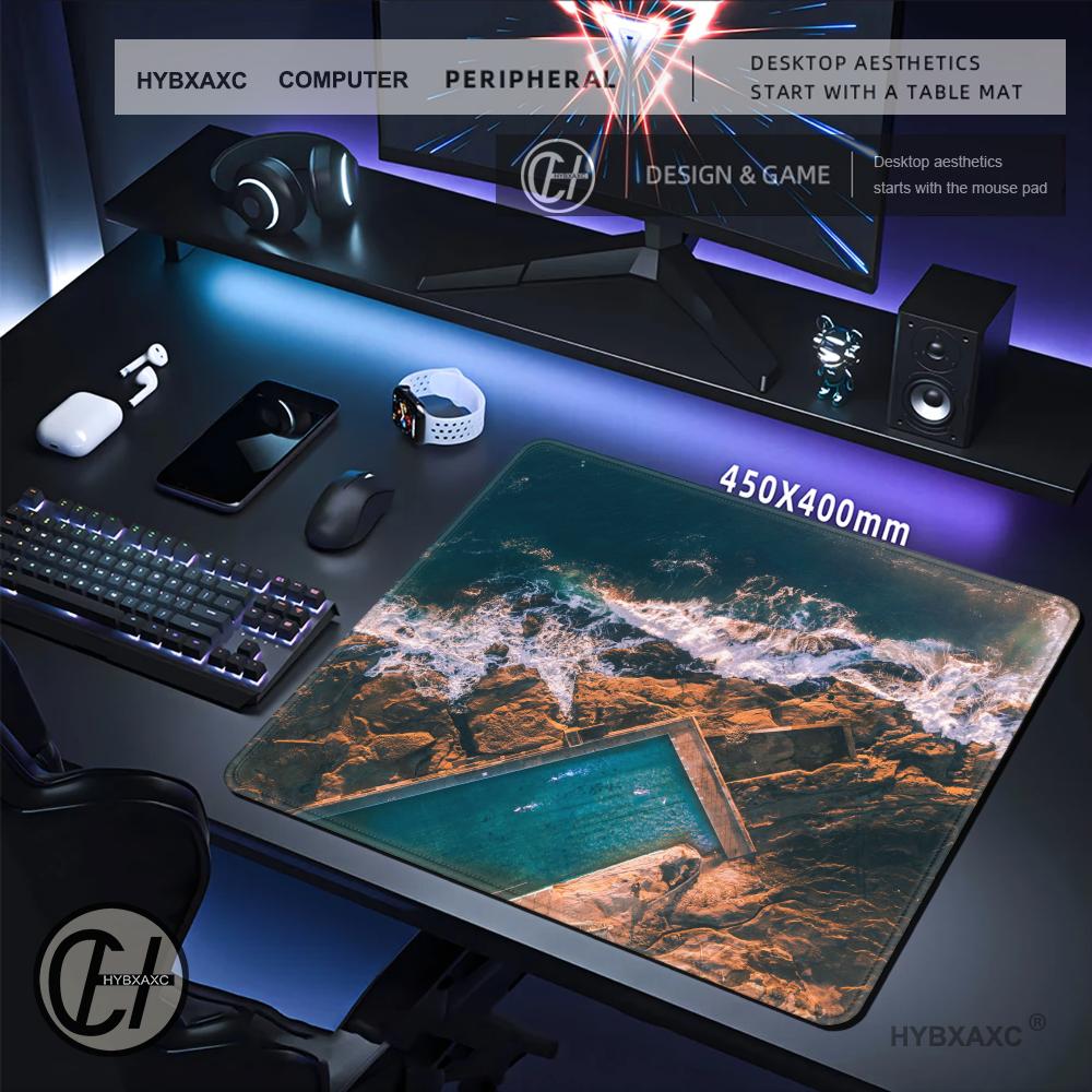 HYBXAXC MAerial Ocean Wave Mou - Desk Setup Nature avaliação e preço