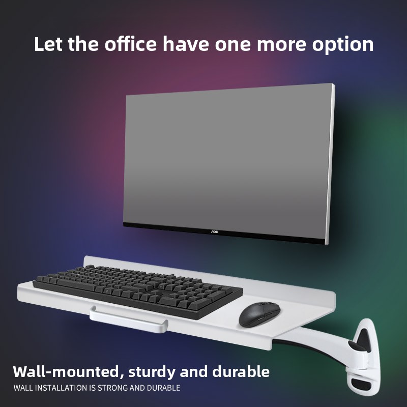 Industrial Wall Mounted Keyboa - Desk Setup With Keyboard Tray avaliação e preço