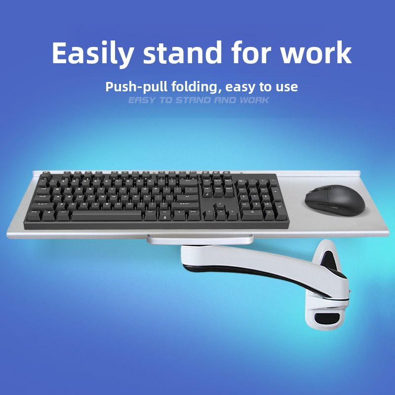 Industrial Wall Mounted Keyboa - Desk Setup With Keyboard Tray avaliação e preço