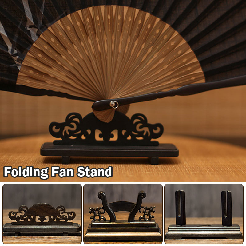 Vintage Art Style Folding Fan  - Desk Setup Wood avaliação e preço
