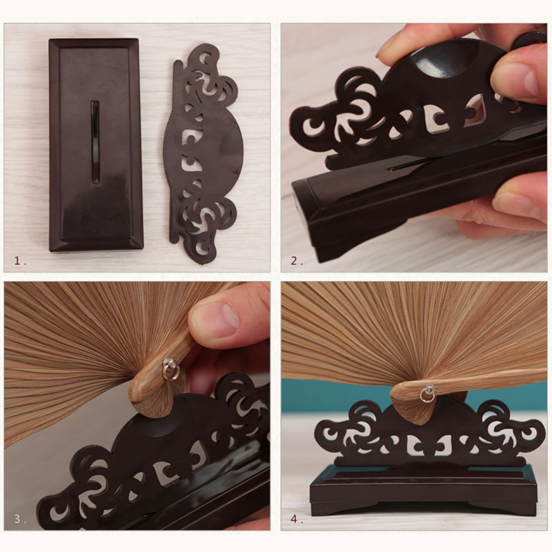 Vintage Art Style Folding Fan  - Desk Setup Wood avaliação e preço