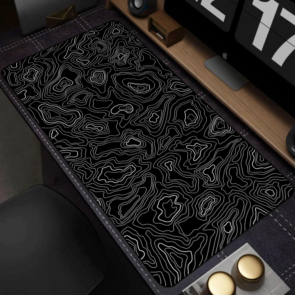 Large Black and White Art Mous - Desk Setup Pink avaliação e preço