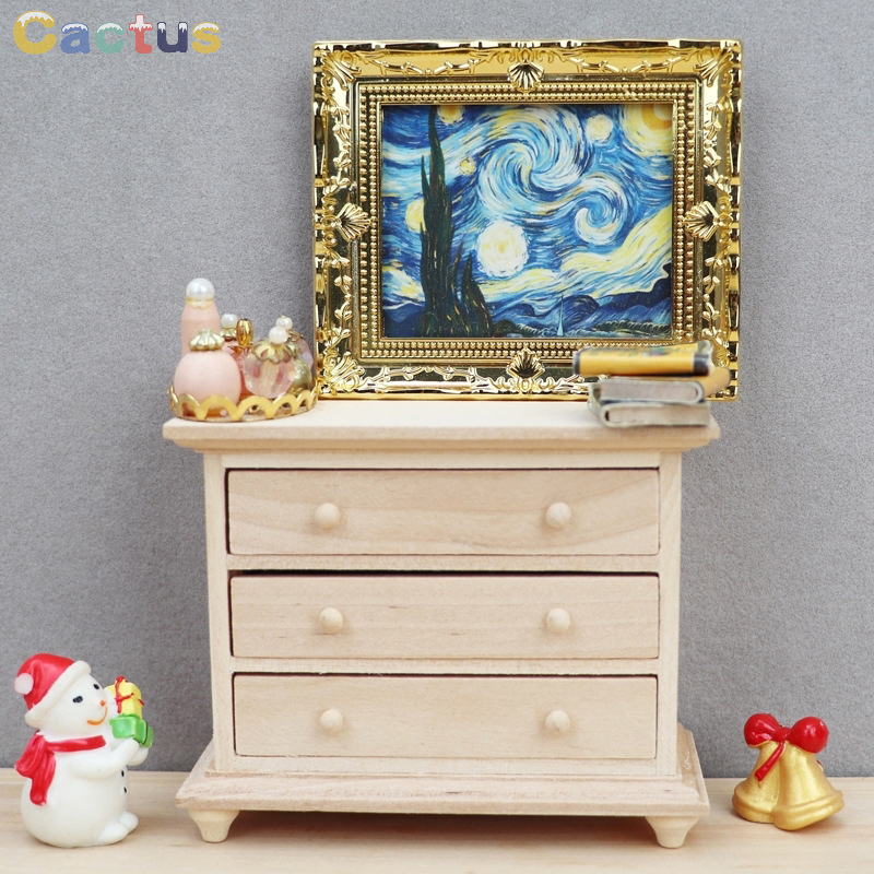 1:12 Dollhouse Miniature Wood  - Desk Setup Wood avaliação e preço