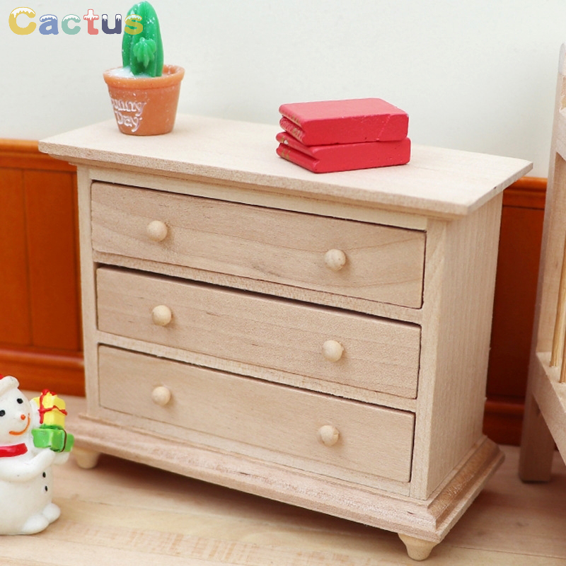 1:12 Dollhouse Miniature Wood  - Desk Setup Wood avaliação e preço