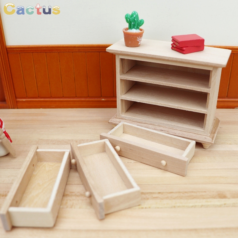 1:12 Dollhouse Miniature Wood  - Desk Setup Wood avaliação e preço