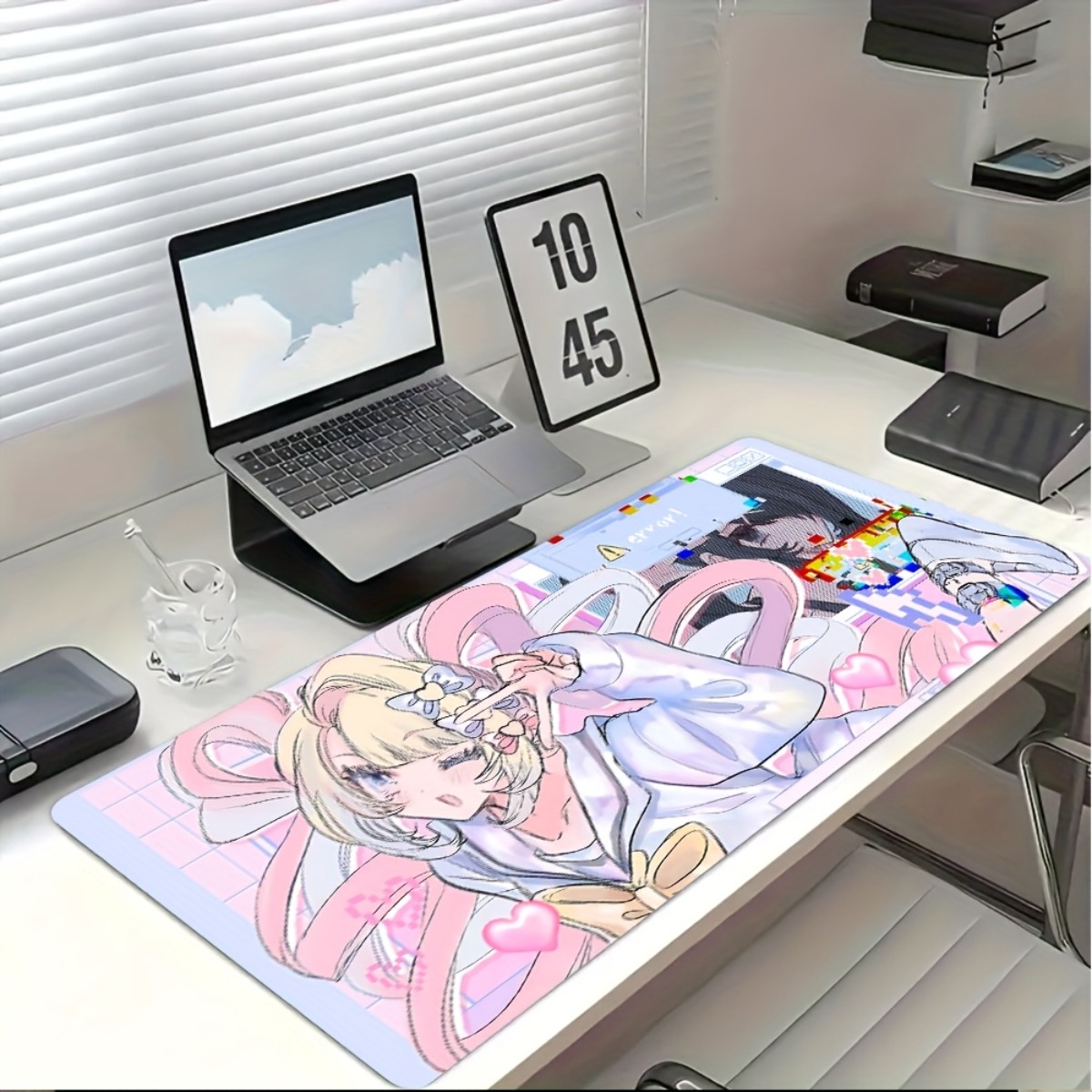 Pink Purple Anime Girl Rubber  - Desk Setup Pink avaliação e preço