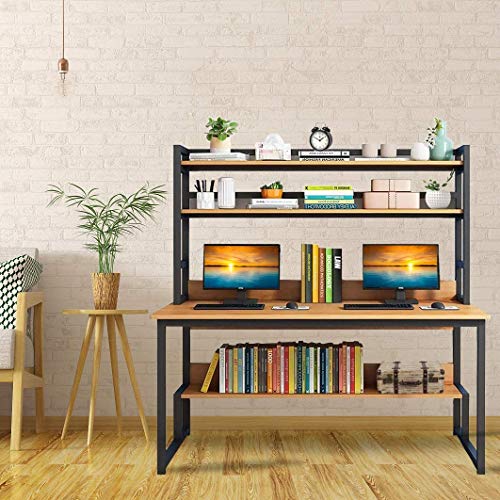55-Inch Wide Computer Desk Wit - Desk Setup Nature avaliação e preço
