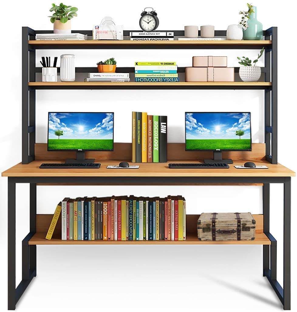 55-Inch Wide Computer Desk Wit - Desk Setup Nature avaliação e preço